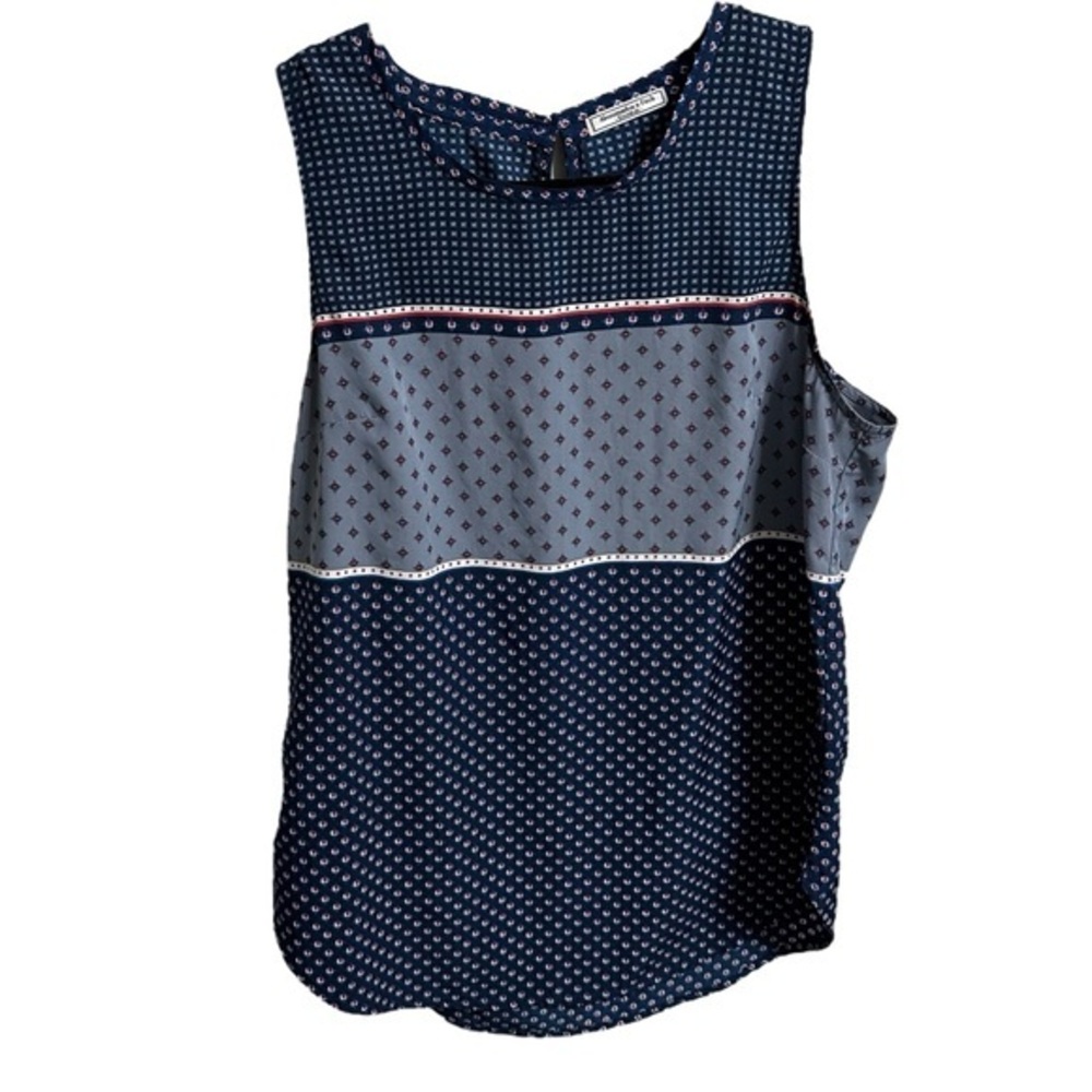 Abercrombie & Fitch Essentials Blue Scarf Pattern‎ Tank  Top Size Large
